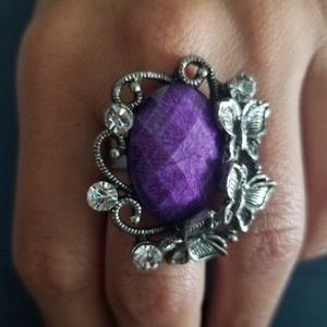 Diamonds and butterflies fast fashion ring